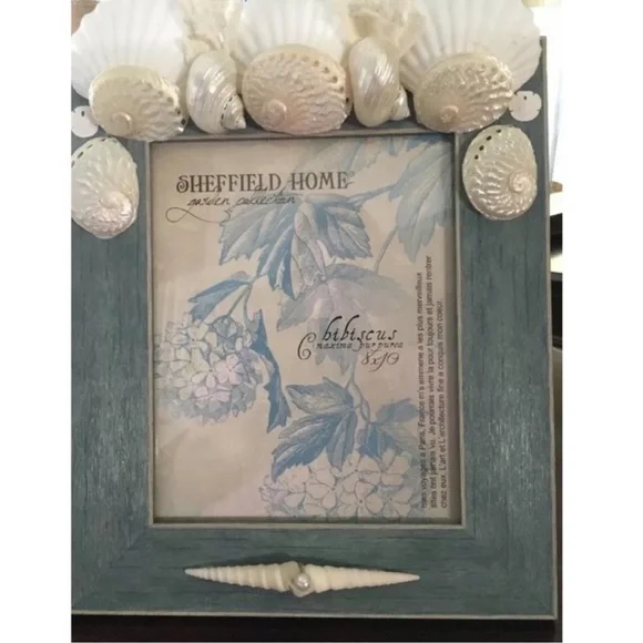 New! Turquoise Blue Mermaid Seashell Crown Photo Frame